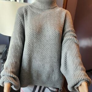 Elegant Gray Turtleneck Sweater